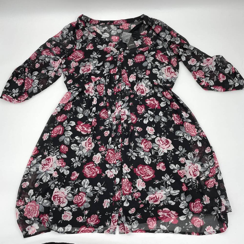 New TORRID Chiffon Floral Pullover Lined Dress Torrid Sz 0 / US Sz L [See Note]